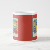 レトロヴィンテージクリスマスグリーティングアンティーク冬 ジャンボコーヒーマグカップ (正面)