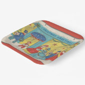 レトロヴィンテージクリスマスグリーティングアンティーク冬 ペーパープレート (傾斜あり)