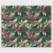 レトロヴィンテージクリスマスグリーンスタイル3 ラッピングペーパー (フラット)