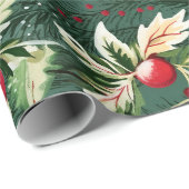 レトロヴィンテージクリスマスグリーンスタイル3 ラッピングペーパー (ロールコーナー)