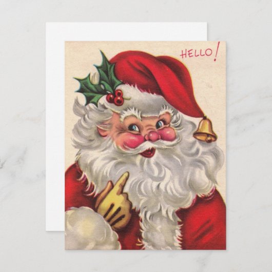 レトロヴィンテージクリスマスサすてきンタ シーズンカード (正面/裏面)