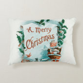 レトロヴィンテージクリスマスサカッコいいンタグリーティング アクセントクッション (正面)