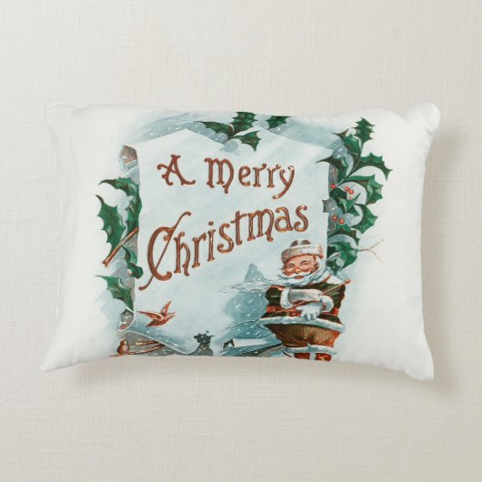 レトロヴィンテージクリスマスサカッコいいンタグリーティング アクセントクッション (裏面)