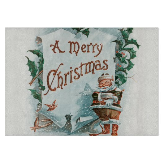 レトロヴィンテージクリスマスサカッコいいンタグリーティング カッティングボード (正面)