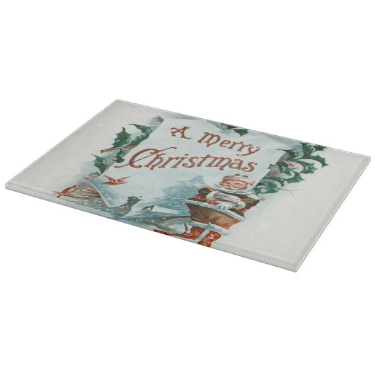 レトロヴィンテージクリスマスサカッコいいンタグリーティング カッティングボード (角)