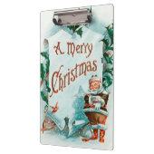 レトロヴィンテージクリスマスサカッコいいンタグリーティング クリップボード (左)