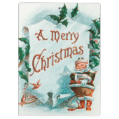 レトロヴィンテージクリスマスサカッコいいンタグリーティング クリップボード (裏面)