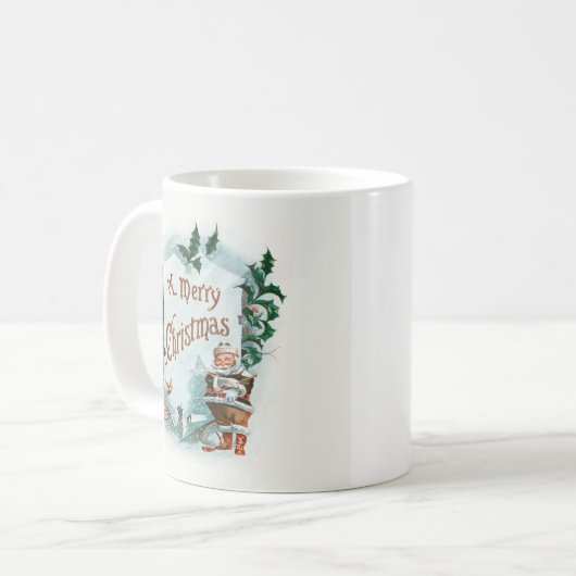 レトロヴィンテージクリスマスサカッコいいンタグリーティング コーヒーマグカップ (正面左)