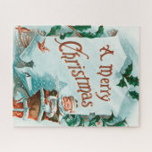 レトロヴィンテージクリスマスサカッコいいンタグリーティング ジグソーパズル (横)