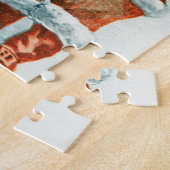 レトロヴィンテージクリスマスサカッコいいンタグリーティング ジグソーパズル (側面)