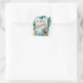 レトロヴィンテージクリスマスサカッコいいンタグリーティング スクエアシール (バッグ)