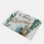 レトロヴィンテージクリスマスサカッコいいンタグリーティング ドアマット (アングル)
