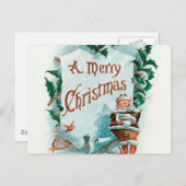 レトロヴィンテージクリスマスサカッコいいンタグリーティング ポストカード (正面/裏面)
