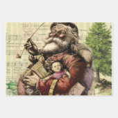 レトロヴィンテージクリスマスサカッコいいンタグリーティング ラッピングペーパーシート (正面2)