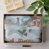 レトロヴィンテージクリスマスサカッコいいンタグリーティング 薄葉紙 (ギフト)