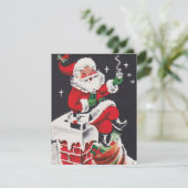 レトロヴィンテージクリスマスサンタアドメッセージカード シーズンカード (スタンド正面)