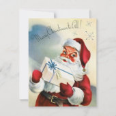 レトロヴィンテージクリスマスサンタアド名札 シーズンカード (正面)