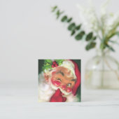 レトロヴィンテージクリスマスサンタアド情報 スクエア名刺 (スタンド正面)