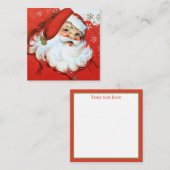 レトロヴィンテージクリスマスサンタアド情報 スクエア名刺 (正面/裏面)