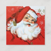 レトロヴィンテージクリスマスサンタアド情報 スクエア名刺 (正面)