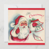 レトロヴィンテージクリスマスサンタアド情報 招待状 (正面)