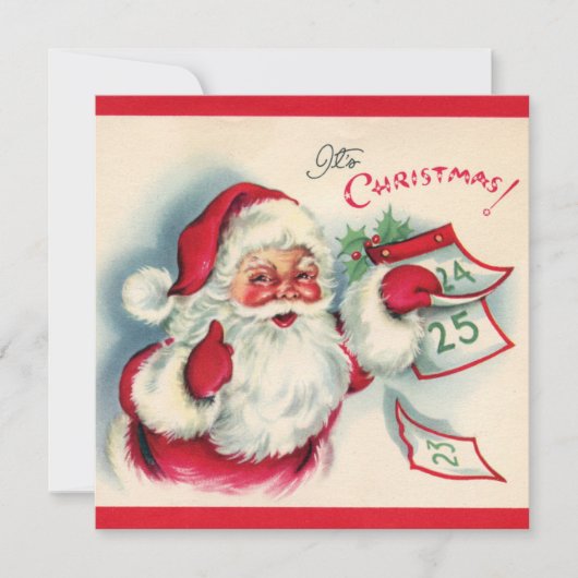 レトロヴィンテージクリスマスサンタアド情報 招待状 (正面)