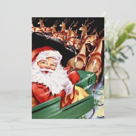 レトロヴィンテージクリスマスサンタインスイー シーズンカード (スタンド正面)