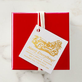 レトロヴィンテージクリスマスサンタカーアドレスタイポ フェイバータグ