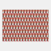 レトロヴィンテージクリスマスサンタスホリデイ ラッピングペーパーシート (正面3)