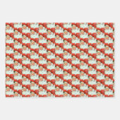 レトロヴィンテージクリスマスサンタスホリデイ ラッピングペーパーシート (正面2)