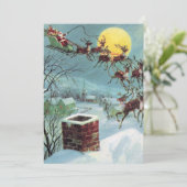 レトロヴィンテージクリスマスサンタズライアッド気持ち シーズンカード (スタンド正面)