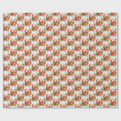 レトロヴィンテージクリスマスサンタタイルパーティー ラッピングペーパー (フラット)