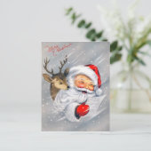 レトロヴィンテージクリスマスサンタトインデア葉書 シーズンポストカード (スタンド正面)