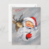 レトロヴィンテージクリスマスサンタトインデア葉書 シーズンポストカード (正面/裏面)