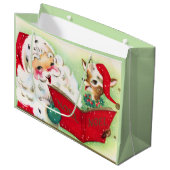 レトロヴィンテージクリスマスサンタトインデア ラージペーパーバッグ (正面アングル)