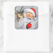 レトロヴィンテージクリスマスサンタトインデナーステッカー スクエアシール (バッグ)