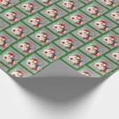 レトロヴィンテージクリスマスサンタトインデナータイルパーティー ラッピングペーパー (角)