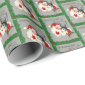 レトロヴィンテージクリスマスサンタトインデナータイルパーティー ラッピングペーパー (ロールコーナー)