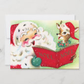 レトロヴィンテージクリスマスサンタトインデナー シーズンカード (正面)