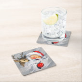 レトロヴィンテージクリスマスサンタトナディアコースター スクエアペーパーコースター (インサイチュ)