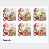 レトロヴィンテージクリスマスサンタトレンディアホリデイ スクエアシール (シート)