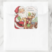 レトロヴィンテージクリスマスサンタトレンディアホリデイ スクエアシール (バッグ)