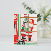 レトロヴィンテージクリスマスサンタハガキ シーズンポストカード (スタンド正面)