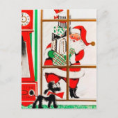 レトロヴィンテージクリスマスサンタハガキ シーズンポストカード (正面)