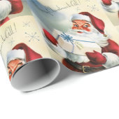 レトロヴィンテージクリスマスサンタパーティーラップ ラッピングペーパー (ロールコーナー)