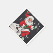 レトロヴィンテージクリスマスサンタパーティー スタンダードカクテルナプキン (角)