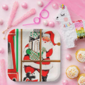 レトロヴィンテージクリスマスサンタパーティー ペーパープレート (パーティー)