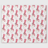 レトロヴィンテージクリスマスサンタパーティー ラッピングペーパー (フラット)