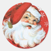 レトロヴィンテージクリスマスサンタフェスティバル ラウンドシール (正面)