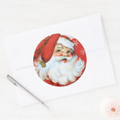 レトロヴィンテージクリスマスサンタフェスティバル ラウンドシール (封筒)